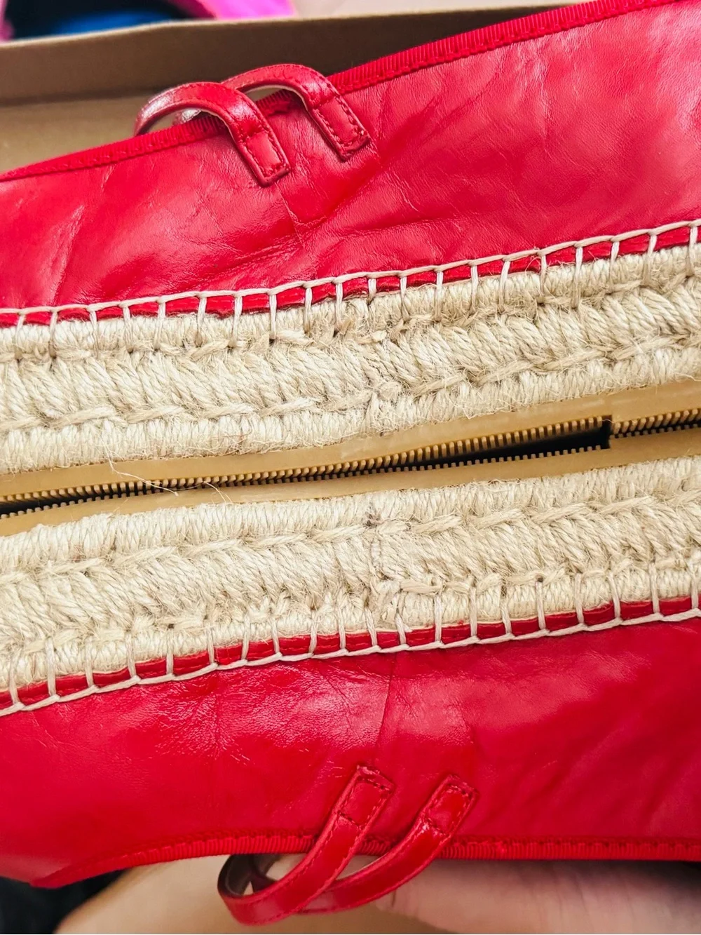 Red Women's Espadrille Mary Jane Flats
